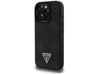 Guess Grained Hot Stamp Peony Triangle Logo MagSafe Case for iPhone 16 Pro - Black Guess Grained Hot Stamp Peony Triangle Logo MagSafe Case for iPhone 16 Pro - Black