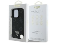 Guess Grained Hot Stamp Peony Triangle Logo MagSafe Case for iPhone 16 Pro - Black Guess Grained Hot Stamp Peony Triangle Logo MagSafe Case for iPhone 16 Pro - Black