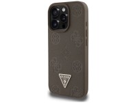 Capa MagSafe para iPhone 16 Pro com estampa texturizada de peônias e triângulos - Marrom Capa MagSafe para iPhone 16 Pro com estampa texturizada de peônias e triângulos - Marrom