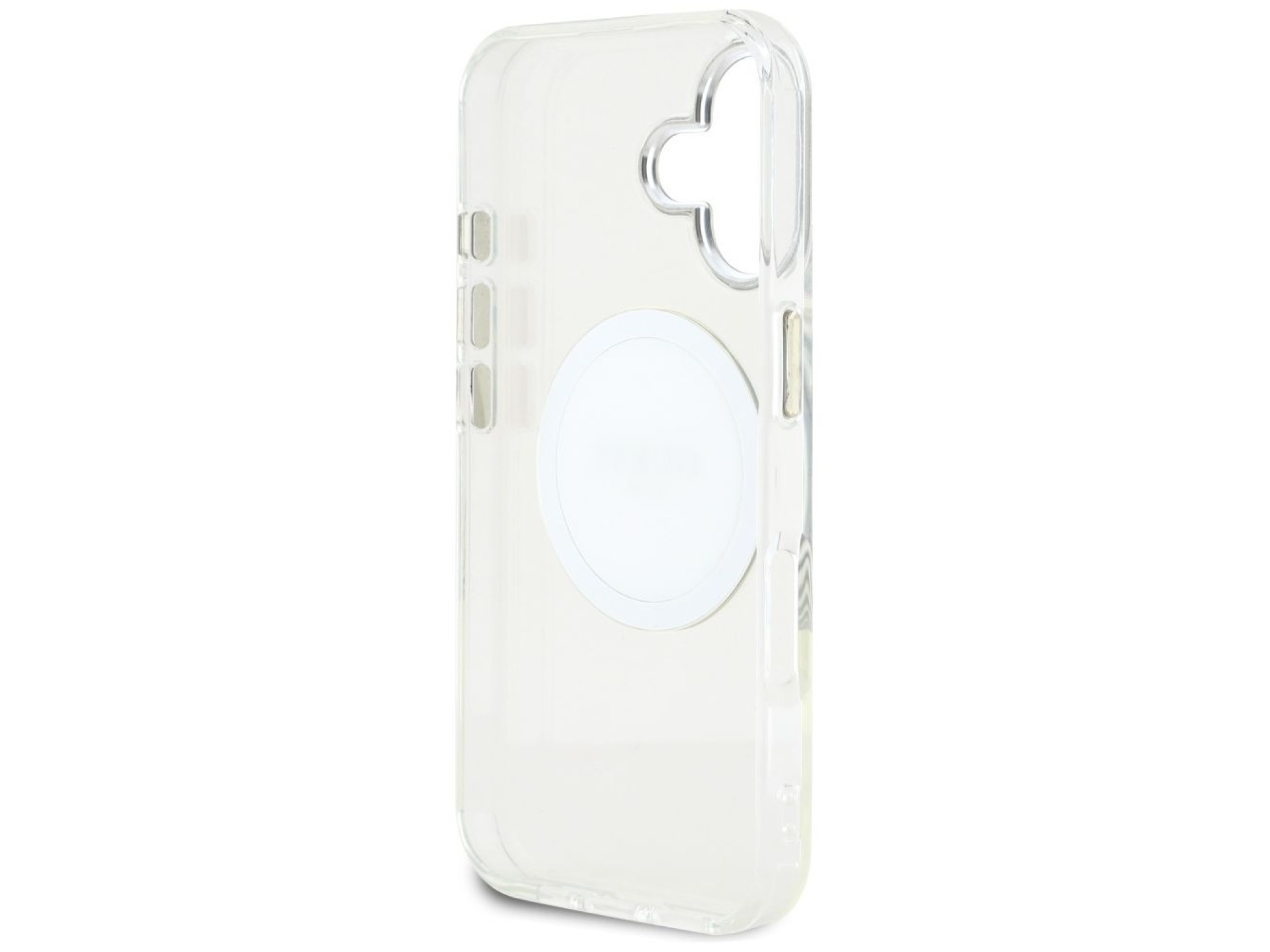 Guess IML Metal Colored Circle Classic Logo MagSafe case for iPhone 16 - white