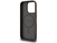 Guess Grained Hot Stamp Peony Triangle Logo MagSafe iPhone 16 Pro Max Case - Brown Guess Grained Hot Stamp Peony Triangle Logo MagSafe iPhone 16 Pro Max Case - Brown