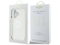 Guess IML Metal Colored Circle Classic Logo MagSafe case for iPhone 16 - white Guess IML Metal Colored Circle Classic Logo MagSafe case for iPhone 16 - white