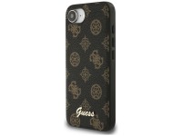 Capa MagSafe para iPhone 16e com logo Guess Peony Script, preta