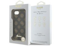 Capa MagSafe para iPhone 16e com logo Guess Peony Script, preta