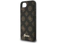 Capa MagSafe para iPhone 16e com logo Guess Peony Script, preta