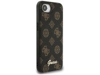 Capa MagSafe para iPhone 16e com logo Guess Peony Script, preta