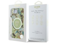 Funda Guess IML Metal Glitter Flowers Triangle MagSafe para iPhone 16e - Verde Funda Guess IML Metal Glitter Flowers Triangle MagSafe para iPhone 16e - Verde
