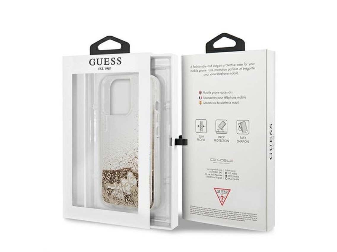Guess Glitter Charms iPhone 13 Pro Case - Gold