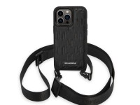 Karl Lagerfeld KLHCP14LSTMMK iPhone 14 Pro 6.1" estuche r�gido negro/negro Placa con logotipo Monogr
