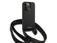 Karl Lagerfeld KLHCP14LSTMMK iPhone 14 Pro 6.1" estuche r�gido negro/negro Placa con logotipo Monogr