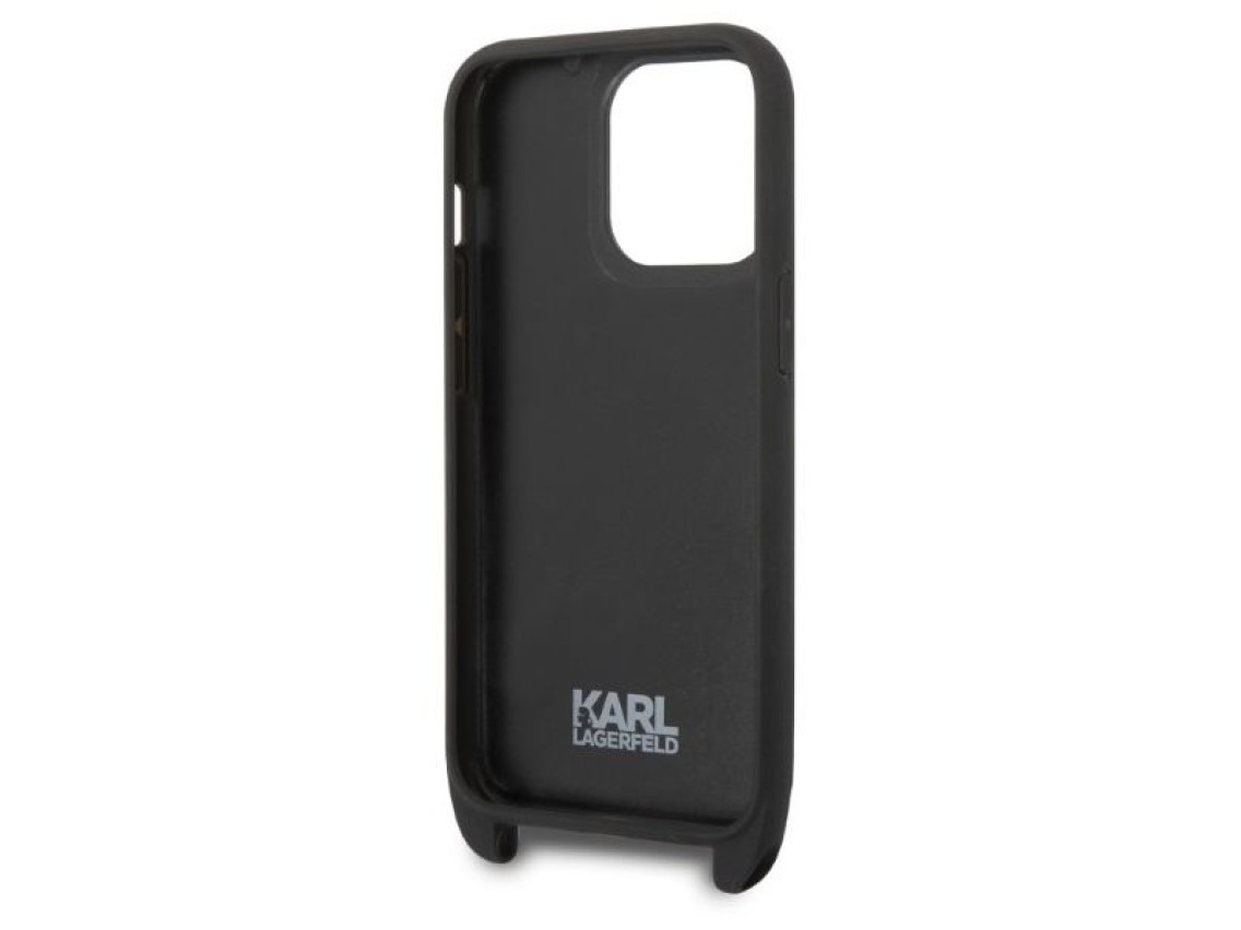 Karl Lagerfeld KLHCP14LSTMMK iPhone 14 Pro 6.1" estuche r�gido negro/negro Placa con logotipo Monogr