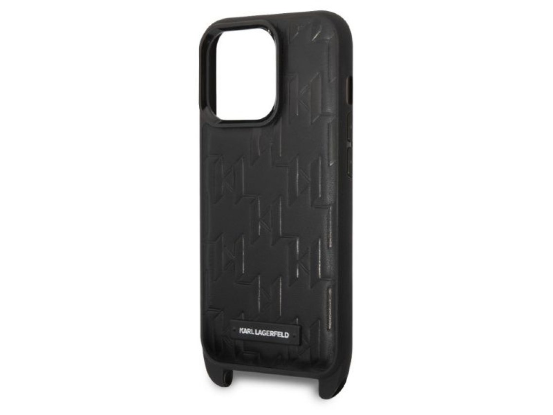 Karl Lagerfeld KLHCP14LSTMMK iPhone 14 Pro 6.1" estuche r�gido negro/negro Placa con logotipo Monogr