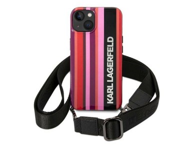 Karl Lagerfeld KLHCP14SSTSTP iPhone 14 6.1 "carcasa rígida rosa / correa de rayas rosas" Karl Lagerfeld KLHCP14SSTSTP iPhone 14 6.1 "carcasa rígida rosa / correa de rayas rosas"