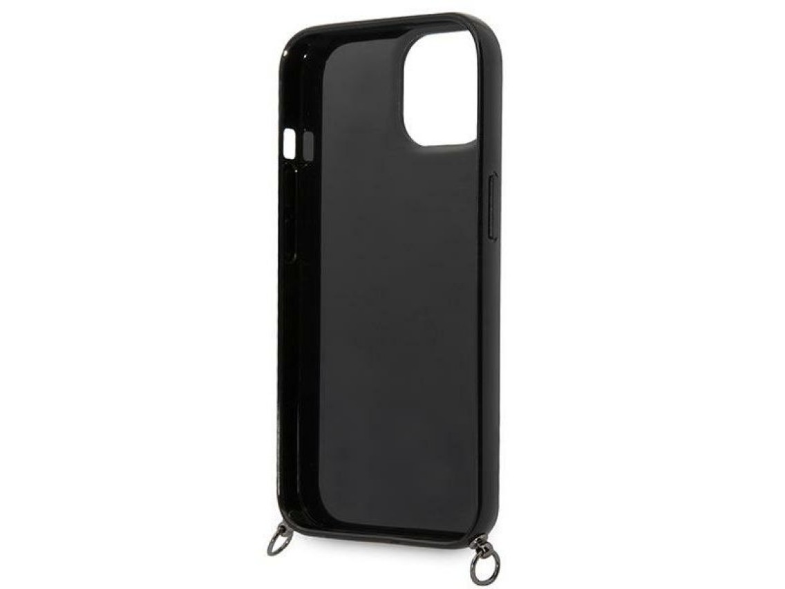 Karl Lagerfeld KLHCP14SSTSTP iPhone 14 6.1 "carcasa rígida rosa / correa de rayas rosas"