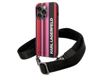 Capa com alça Karl Lagerfeld Color Stripes para iPhone 14 Pro - Rosa Capa com alça Karl Lagerfeld Color Stripes para iPhone 14 Pro - Rosa