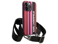 Capa com alça Karl Lagerfeld Color Stripes para iPhone 14 Pro - Rosa Capa com alça Karl Lagerfeld Color Stripes para iPhone 14 Pro - Rosa