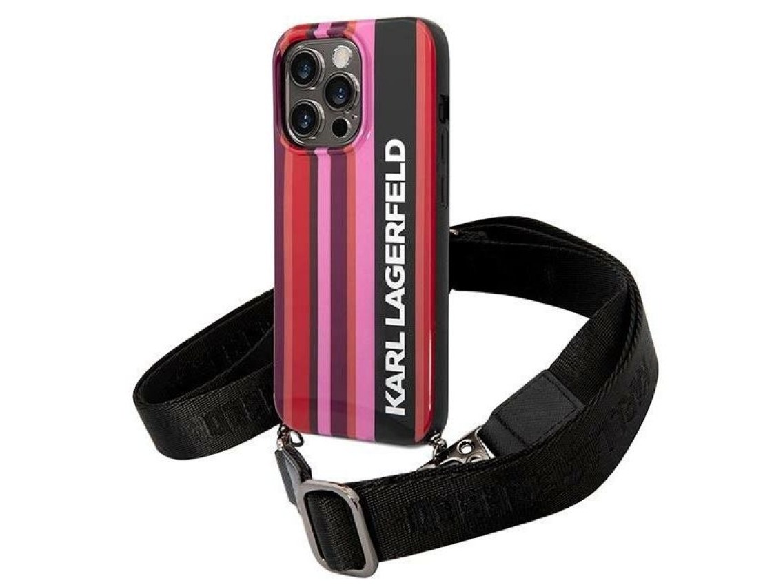 Karl Lagerfeld KLHCP14XSTSTP iPhone 14 Pro Max 6.7 "hardcase pink / pink Color Stripes Strap
