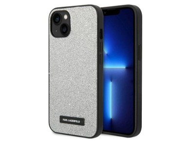 Karl Lagerfeld KLHCP14MG2ELS iPhone 14 Plus 6.7 "hardcase silver / silver Glitter Plaque Logo Karl Lagerfeld KLHCP14MG2ELS iPhone 14 Plus 6.7 "hardcase silver / silver Glitter Plaque Logo
