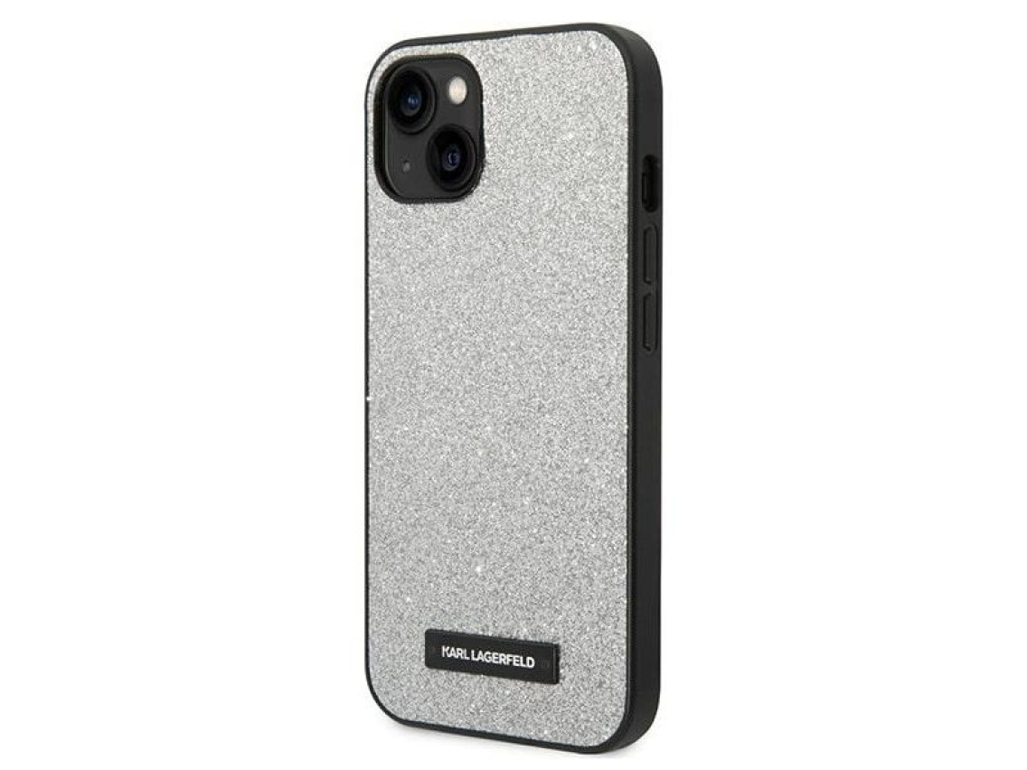 Karl Lagerfeld KLHCP14MG2ELS iPhone 14 Plus 6.7 "capa rígida prateada / placa de glitter prateada co