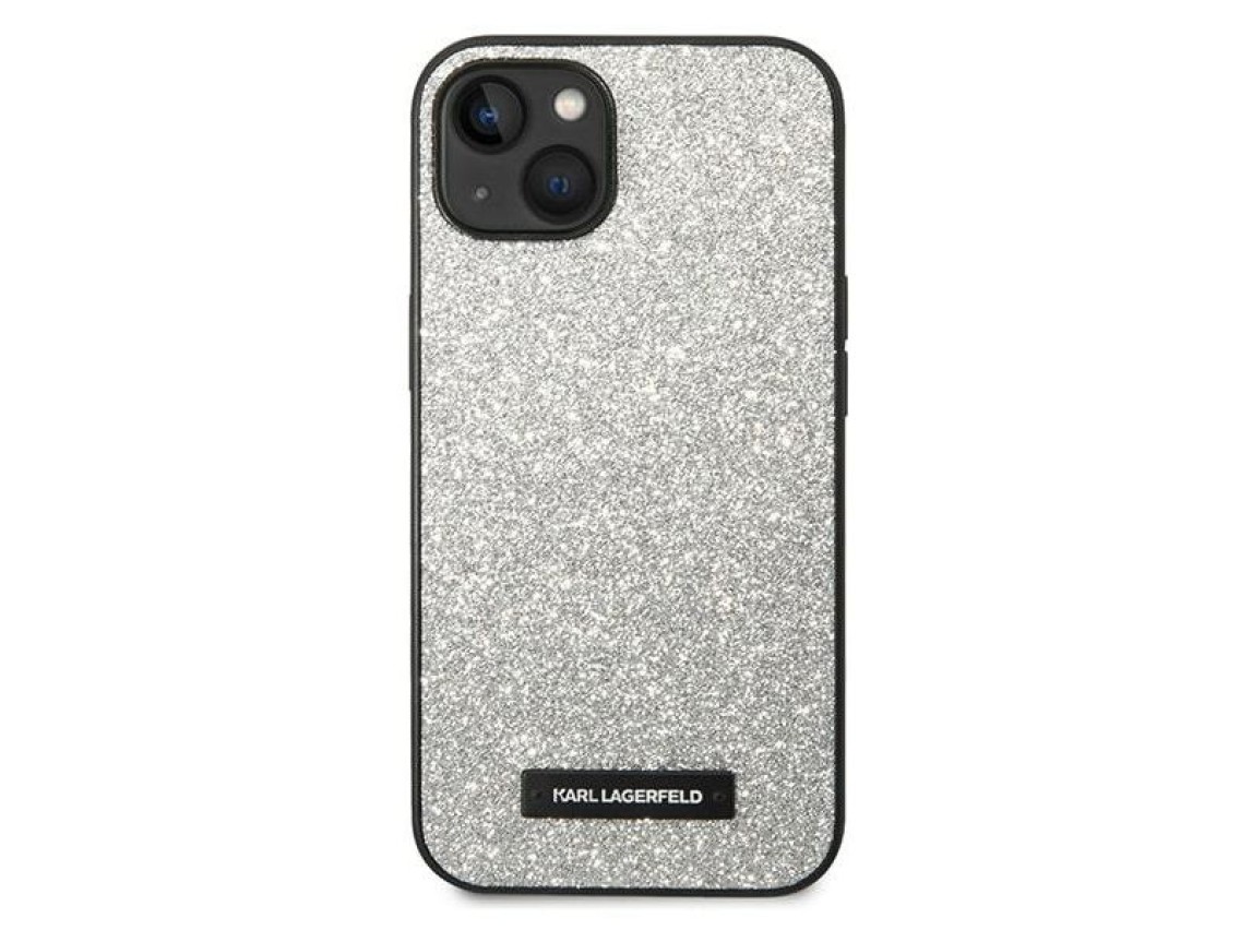 Karl Lagerfeld KLHCP14MG2ELS iPhone 14 Plus 6.7 "capa rígida prateada / placa de glitter prateada co