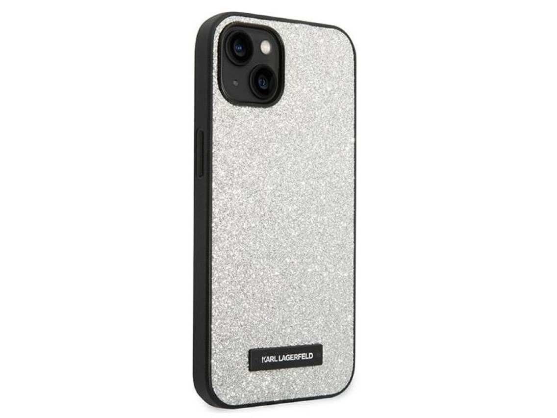 Karl Lagerfeld KLHCP14MG2ELS iPhone 14 Plus 6.7 "capa rígida prateada / placa de glitter prateada co