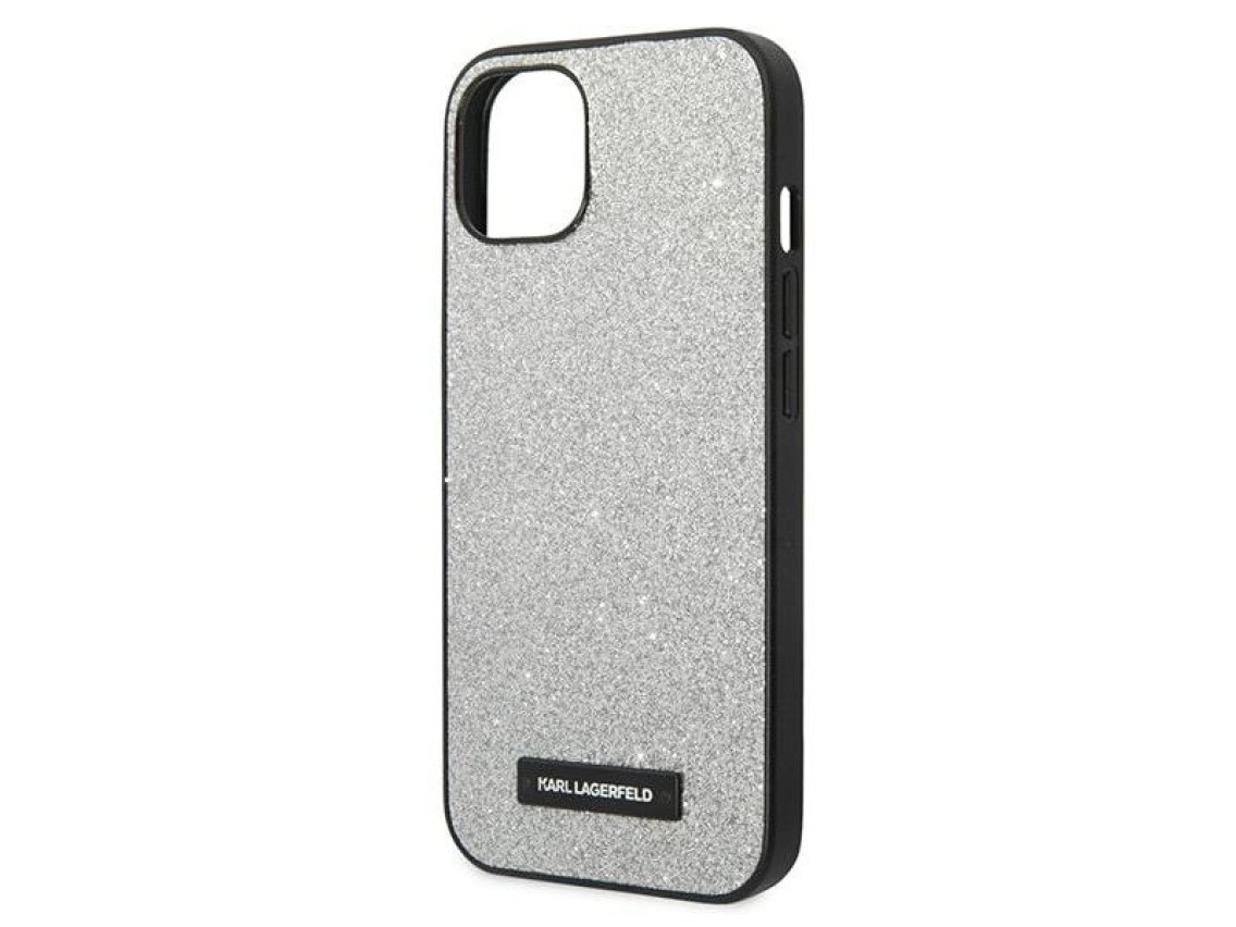 Karl Lagerfeld KLHCP14MG2ELS iPhone 14 Plus 6.7 "capa rígida prateada / placa de glitter prateada co