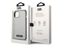 Karl Lagerfeld KLHCP14MG2ELS iPhone 14 Plus 6.7 "capa rígida prateada / placa de glitter prateada co Karl Lagerfeld KLHCP14MG2ELS iPhone 14 Plus 6.7 "capa rígida prateada / placa de glitter prateada co