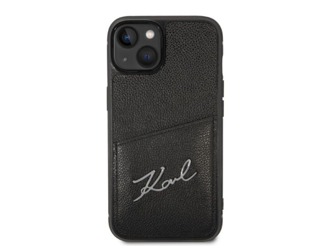 Karl Lagerfeld Signature Logo Cardslot case for iPhone 14 Plus - black