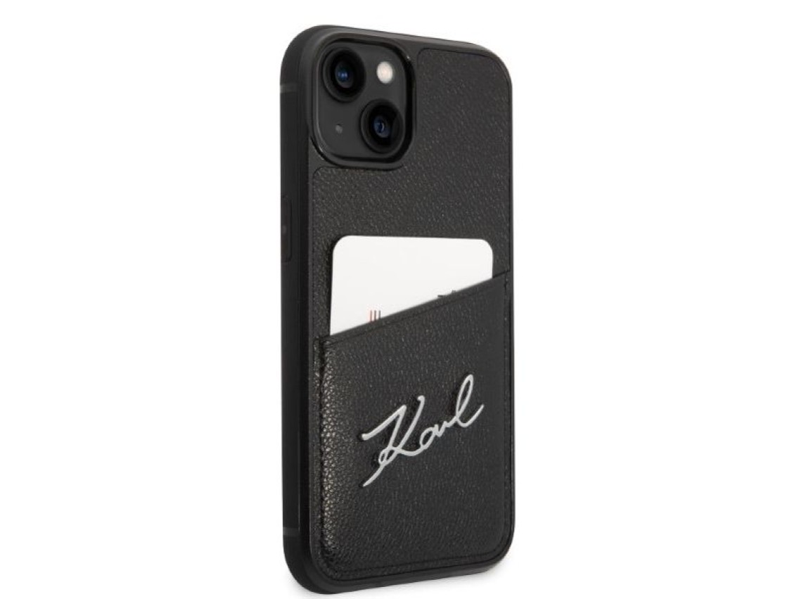 Karl Lagerfeld Signature Logo Cardslot case for iPhone 14 Plus - black