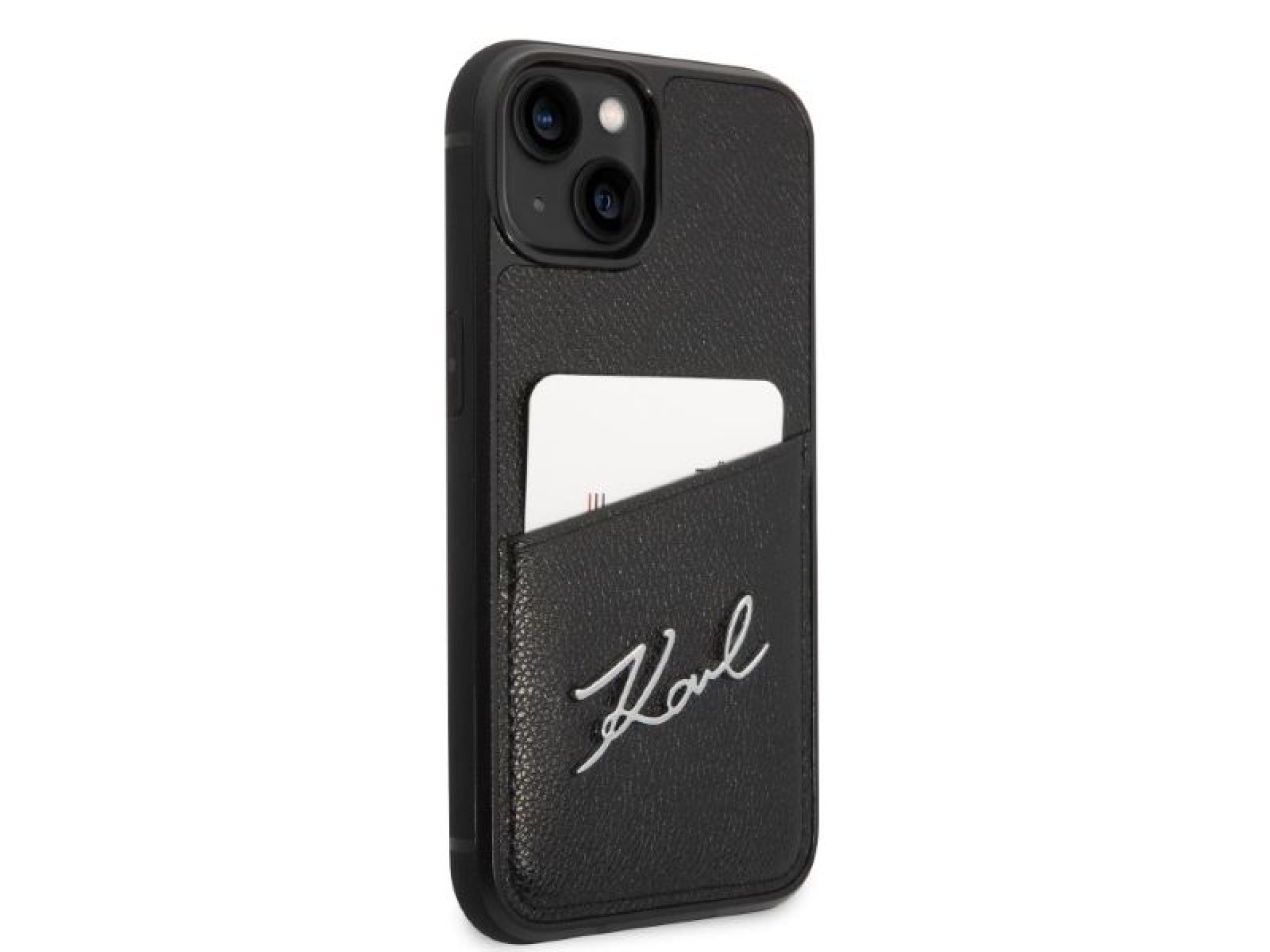 Karl Lagerfeld Signature Logo Cardslot case for iPhone 14 Plus - black