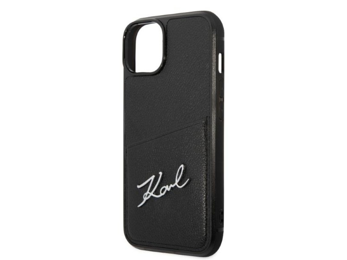 Karl Lagerfeld Signature Logo Cardslot case for iPhone 14 Plus - black