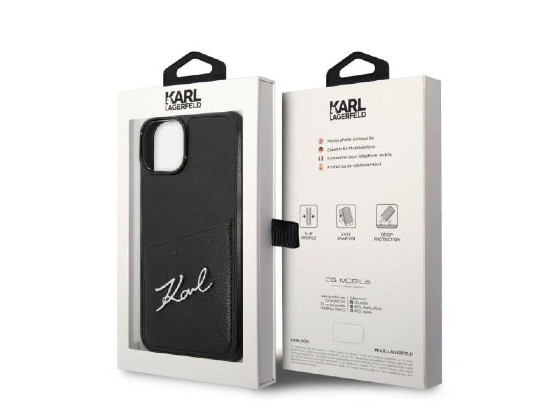 Karl Lagerfeld Signature Logo Cardslot case for iPhone 14 Plus - black