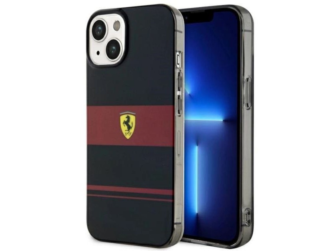 Ferrari FEHMP14SUCOK iPhone 14 6.1" capa rígida preta/preta IMD Combi Magsafe
