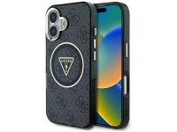 Capa Guess IML Metal Glitter 4G Circle Triangle MagSafe para iPhone 16 - Preta Capa Guess IML Metal Glitter 4G Circle Triangle MagSafe para iPhone 16 - Preta