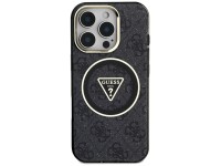 Guess IML Metal Glitter 4G Circle Triangle MagSafe Case for iPhone 16 Pro - Black Guess IML Metal Glitter 4G Circle Triangle MagSafe Case for iPhone 16 Pro - Black