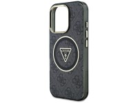 Guess IML Metal Glitter 4G Circle Triangle MagSafe Case for iPhone 16 Pro - Black Guess IML Metal Glitter 4G Circle Triangle MagSafe Case for iPhone 16 Pro - Black