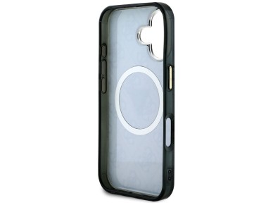 Capa Guess IML Metal Glitter 4G Circle Triangle MagSafe para iPhone 16 - Preta Capa Guess IML Metal Glitter 4G Circle Triangle MagSafe para iPhone 16 - Preta