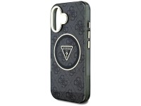 Capa Guess IML Metal Glitter 4G Circle Triangle MagSafe para iPhone 16 - Preta Capa Guess IML Metal Glitter 4G Circle Triangle MagSafe para iPhone 16 - Preta