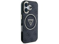 Capa Guess IML Metal Glitter 4G Circle Triangle MagSafe para iPhone 16 - Preta Capa Guess IML Metal Glitter 4G Circle Triangle MagSafe para iPhone 16 - Preta