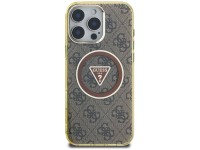 Guess IML Metal Glitter 4G Circle Triangle MagSafe Case for iPhone 16 Pro Max - Brown Guess IML Metal Glitter 4G Circle Triangle MagSafe Case for iPhone 16 Pro Max - Brown