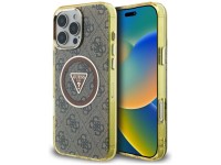 Guess IML Metal Glitter 4G Circle Triangle MagSafe Case for iPhone 16 Pro Max - Brown Guess IML Metal Glitter 4G Circle Triangle MagSafe Case for iPhone 16 Pro Max - Brown
