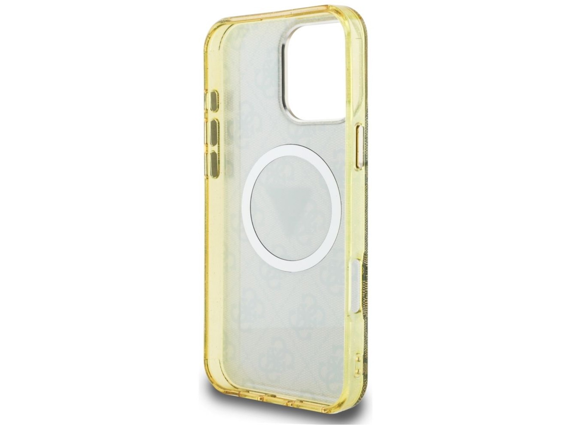 Funda Guess IML Metal Glitter 4G Circle Triangle MagSafe para iPhone 16 Pro - Marrón