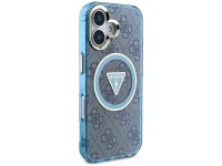 Funda Guess IML Metal Glitter 4G Circle Triangle MagSafe para iPhone 16 - Azul Funda Guess IML Metal Glitter 4G Circle Triangle MagSafe para iPhone 16 - Azul