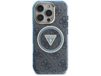 Funda Guess IML Metal Glitter 4G Circle Triangle MagSafe para iPhone 16 Pro - Azul Funda Guess IML Metal Glitter 4G Circle Triangle MagSafe para iPhone 16 Pro - Azul