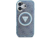 Funda Guess IML Metal Glitter 4G Circle Triangle MagSafe para iPhone 16 - Azul Funda Guess IML Metal Glitter 4G Circle Triangle MagSafe para iPhone 16 - Azul