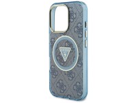 Funda Guess IML Metal Glitter 4G Circle Triangle MagSafe para iPhone 16 Pro - Azul Funda Guess IML Metal Glitter 4G Circle Triangle MagSafe para iPhone 16 Pro - Azul
