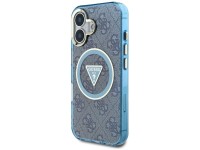 Funda Guess IML Metal Glitter 4G Circle Triangle MagSafe para iPhone 16 - Azul Funda Guess IML Metal Glitter 4G Circle Triangle MagSafe para iPhone 16 - Azul