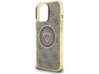 Guess IML Metal Glitter 4G Circle Triangle MagSafe Case for iPhone 16 Pro Max - Brown Guess IML Metal Glitter 4G Circle Triangle MagSafe Case for iPhone 16 Pro Max - Brown