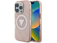 Funda Guess IML Metal Glitter 4G Circle Triangle MagSafe para iPhone 16 Pro - Rosa Funda Guess IML Metal Glitter 4G Circle Triangle MagSafe para iPhone 16 Pro - Rosa