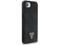 Capa MagSafe Guess com estampa texturizada de peônias e triângulos para iPhone 16e - Preta Capa MagSafe Guess com estampa texturizada de peônias e triângulos para iPhone 16e - Preta